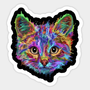 Splash Art Cat T Shirt | Gifts for Cat lovers Sticker